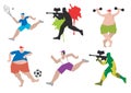 Funny sports figures Royalty Free Stock Photo